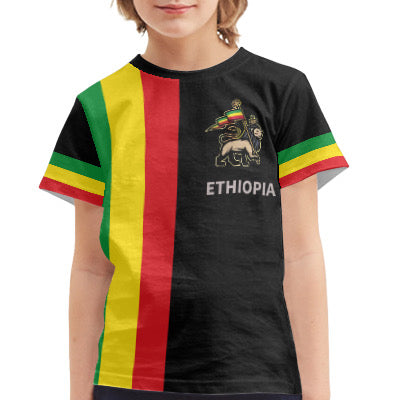 Kids t-shirt Ethiopian Flag 3d Printed Boys and Girls