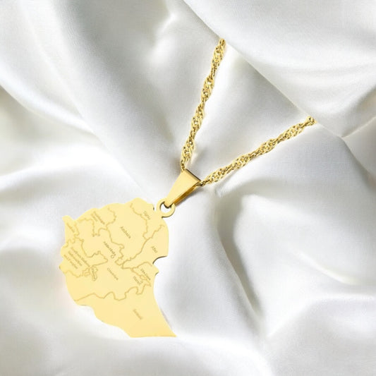 New Ethiopia Map Cities Pendant Necklaces